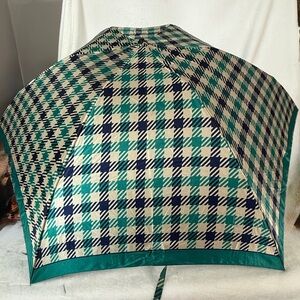 Yves Saint Laurent Black and Gold Plaid Umbrella